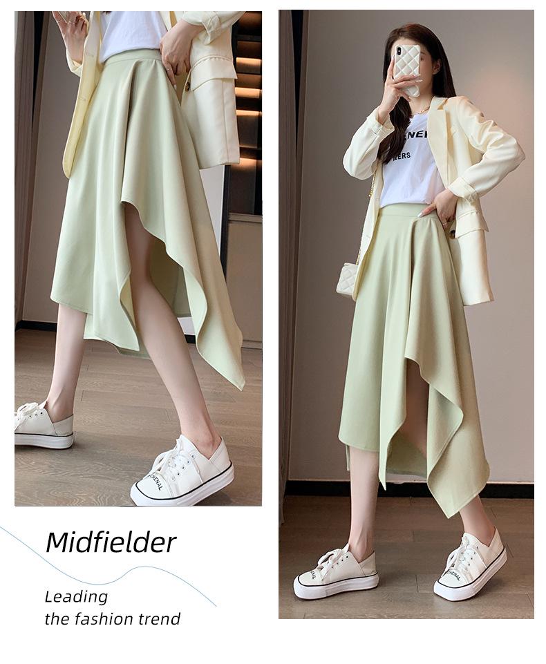 Plus Size High Waist A-Line Mid-Length Summer Skirt for Women