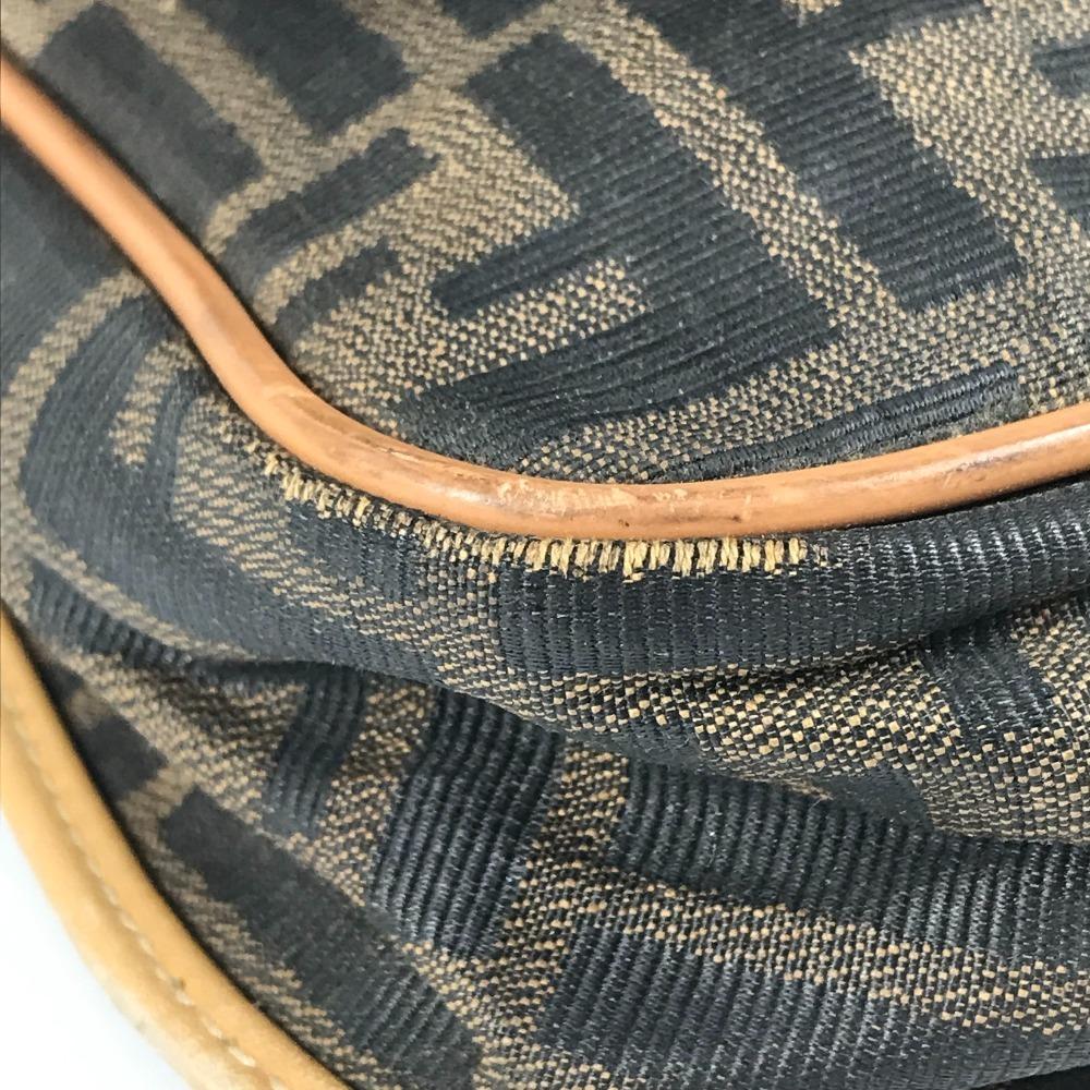 Fendi Vintage Zucca Logo Bag Flap Crossbody Shoulder Bag PVC/Leather Brown