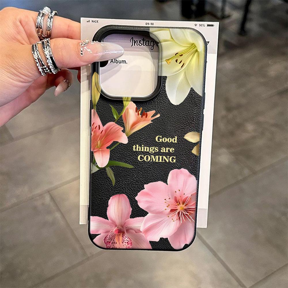 Pastoral Flower Pattern Phone Case For Iphone 17 16 Plus 13 Pro Max 11 15 12 14 17E 16E Transparent Full Camera Protection Cover