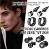 Bobiaty 15Pairs Stainless Steel Stud Earrings for Men Women Goth Hypoallergenic Zirconia Hoop Dangle Earrings Set Halloween