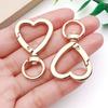 Alloy Material Heart Spring Gate Rings Heart Shape Rotation Design Openable Keychain Openable Feature Snap Closure