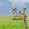 Vintage Metal Animal Art Set Fox Dog Cat Bird Garden Outdoor Wall Sculpture