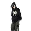 Women Men American Retro Spider Hooded Sweater Zipper Cardigan Loose Jacket