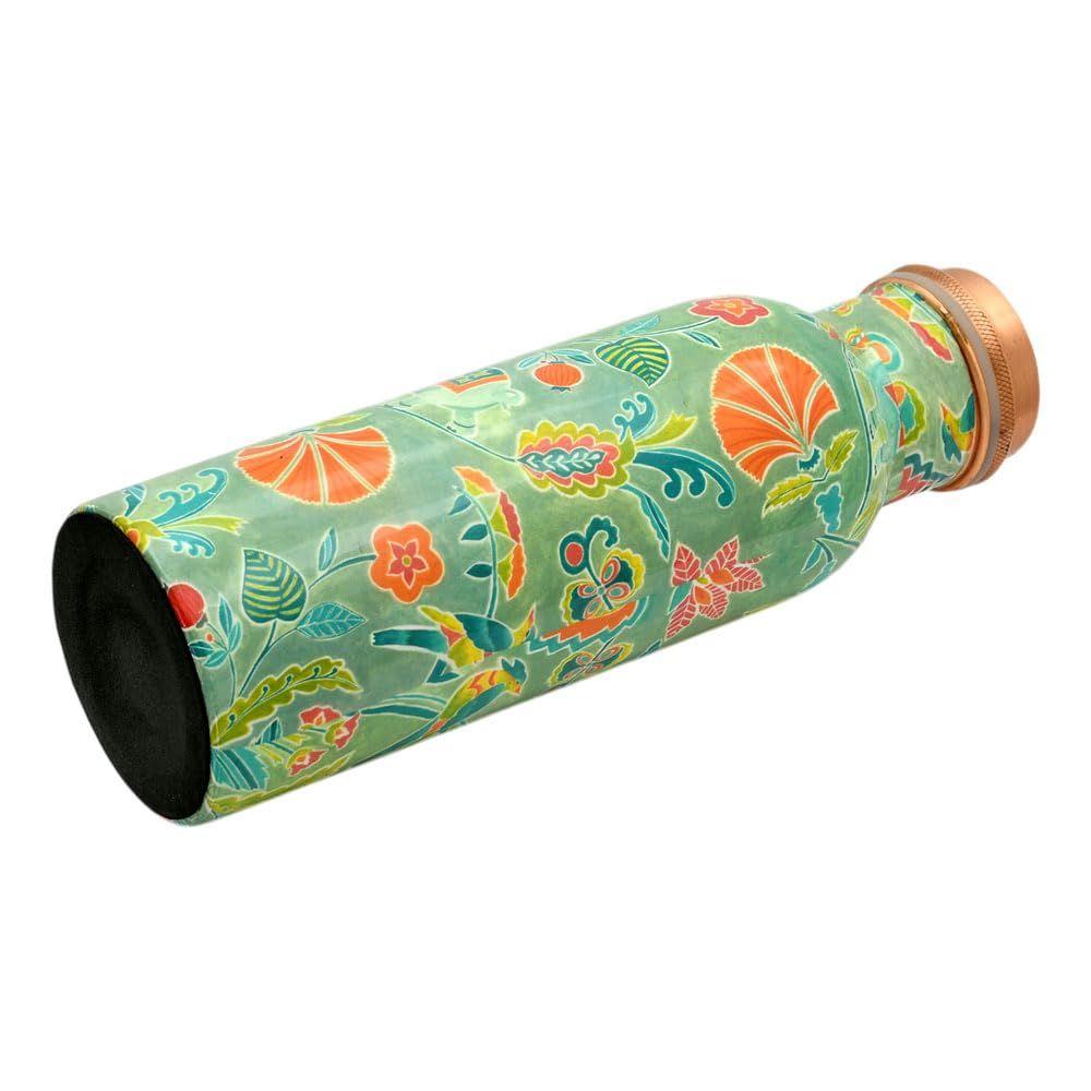 Copper Water Bottle 750 ML With Anti Oxidant Properties | Diwali Gifts for Family and Friends 100% Copper Water Bottle (Green, 750 Ml)