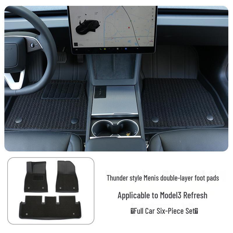 #2025 Tesla Model Y/3 Refresh Floor Mats - Full Coverage Double Layer Design