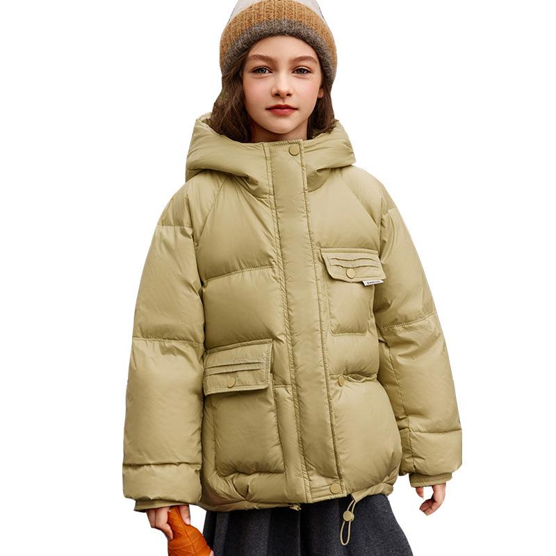 Winter Down Jacket For Girl Duck Down Hooded Thick Warm Teenage Girl Outwear Coat Kids Parkas