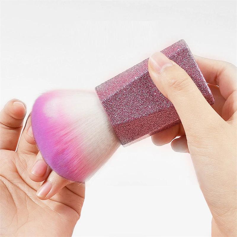 

Кисть для пудры большого размера, кисть для рассыпчатой пудры, ручка с блестками, кисть для тональной основы, румян, скульптурирования, бронзера, инструменты для красоты и косметики розовый
