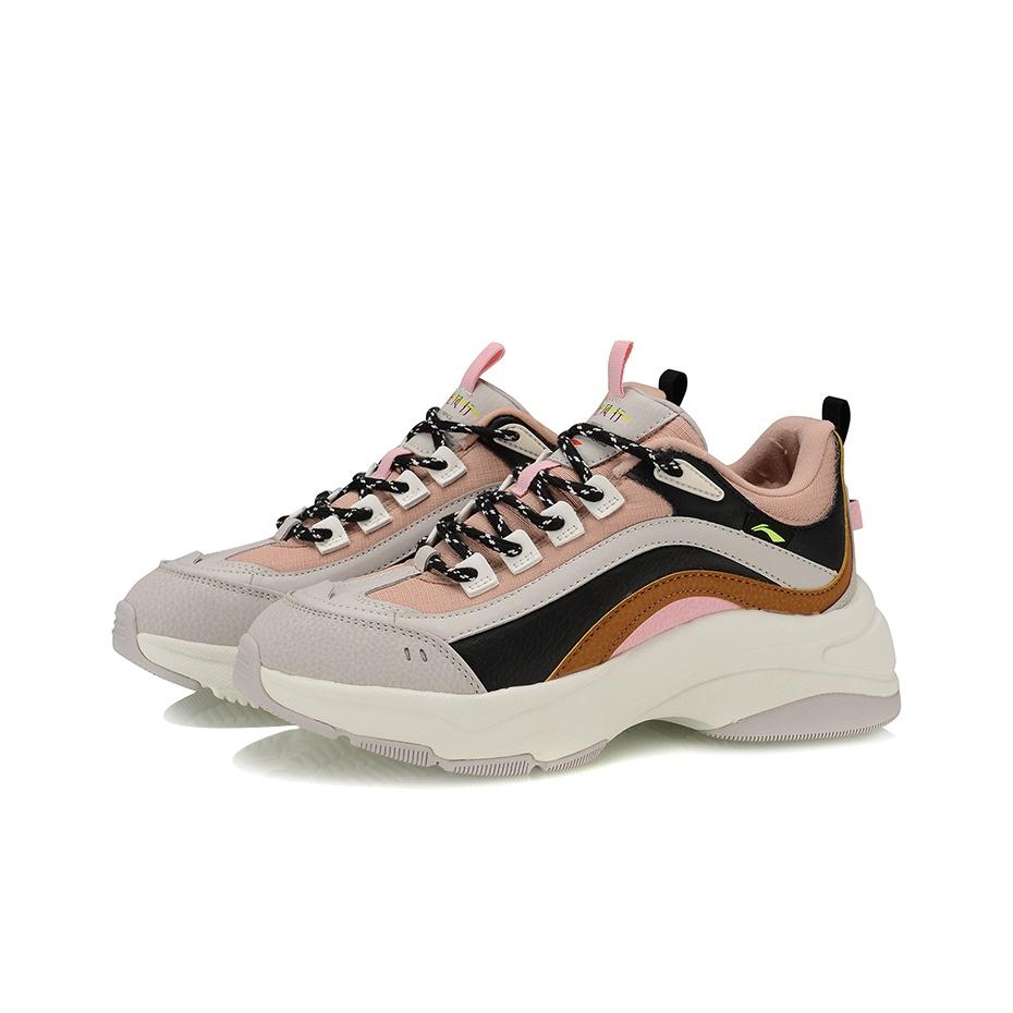 Li Ning Aurora Wind Running Shock Absorbing Wear Resistant Low Top Sports Shoes Women Sneakers Black Gray Brown AGCP298-3