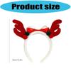 Festival Plush Elk Hairband With Bowknot For Christmas Party And Family Gatherings Comfortable Holiday Hair Accessory