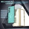 For Samsung Galaxy Z Fold8 Ultra 7 6 5 4 3 2 Mechanical Legend Plating PC Hinge Full Body Cover Rugged Case With Tempered Glass