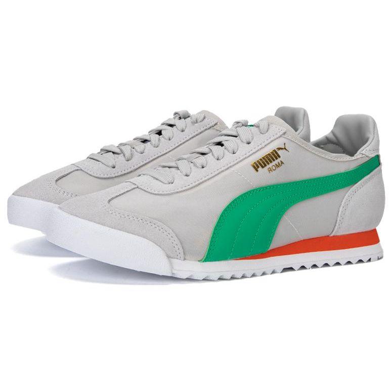 Puma Roma Og Nylon Mesh Synthetic Leather Sports Comfort Low Top Lifestyle Shoes Unisex Sneakers Gray Green Red 362408-36