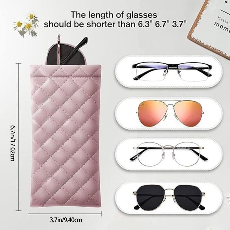 Pack Of 2 Portable PU Glasses Holder Soft Lining Enclosure For Men Women Travel Accessories