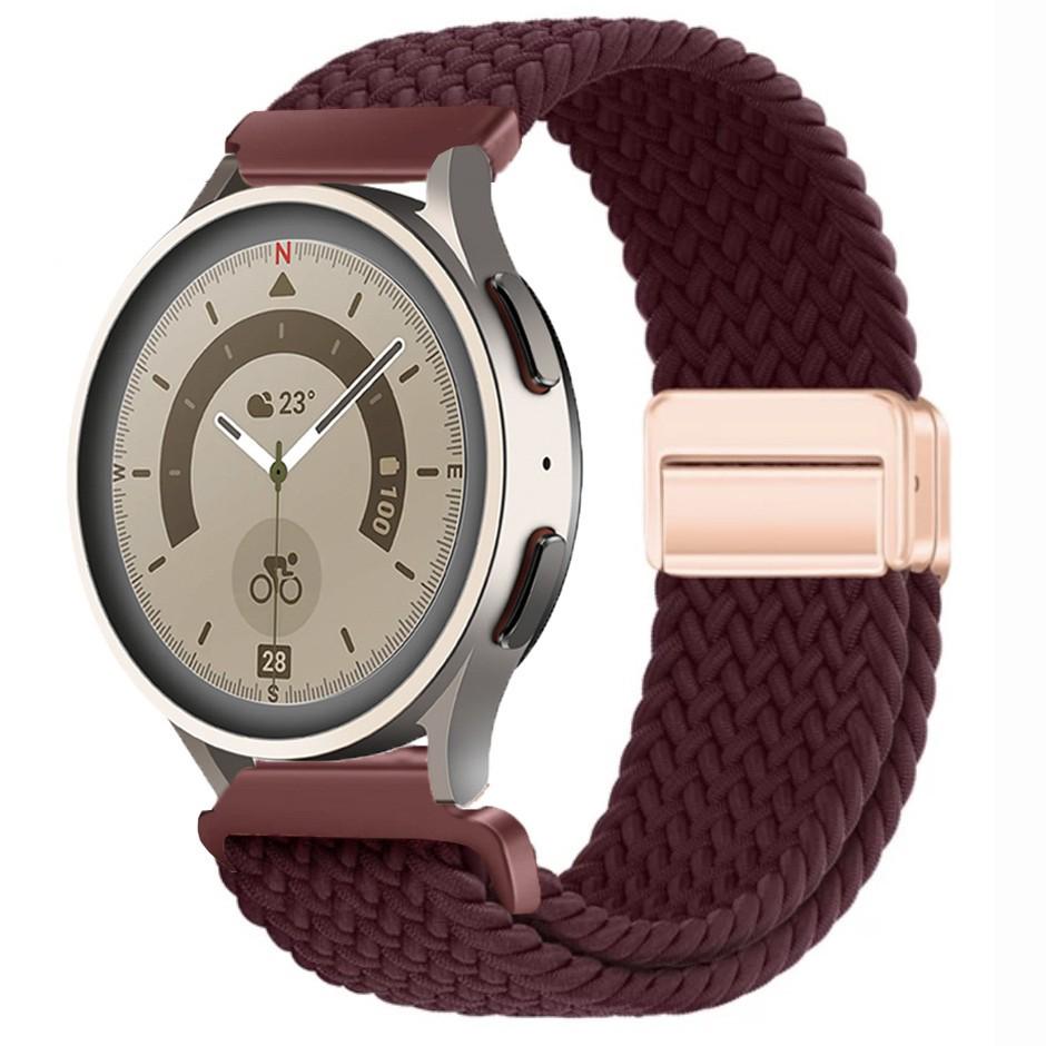 Pulseira Magnética de Nylon Trançado Compatível para Huawei GT4 & Samsung Watch6 (20mm/22mm)