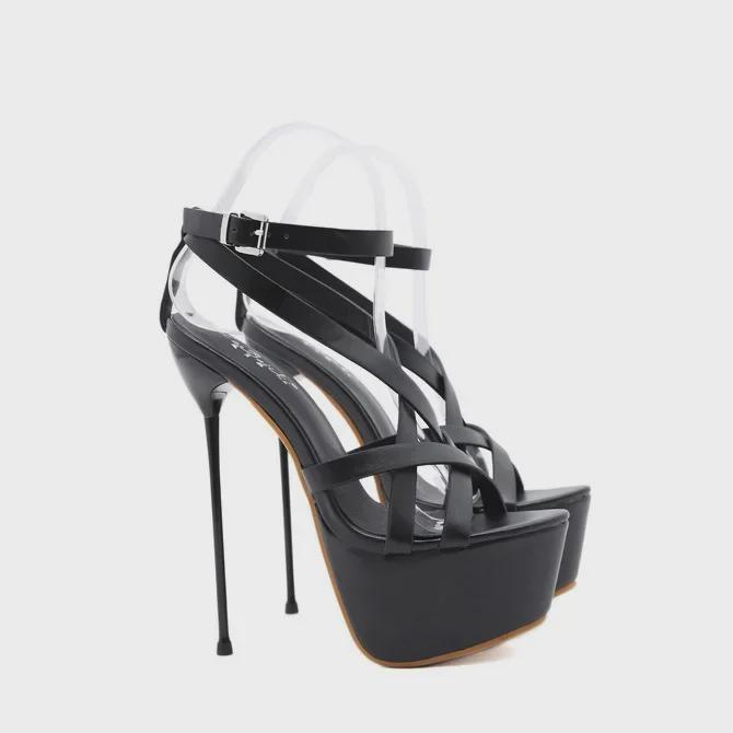 Women's Waterproof Platform Stilettos: Large-Size Sexy Pole Dance & Catwalk Hollow Sandals