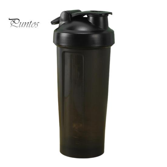 

Протеїновий шейкер із кулькою блендера 600 мл Портативний широкогорлий шейкер Чашка для легкого змішування Пляшка шейкера сироваткового протеїну для коктейлів Добавки 600ML чорний