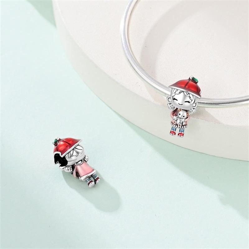 Couple Series Copper Cute Girl Bead Boys Jewellery For Diy Original Charm Bracelet Women Commemoration Day Gifts