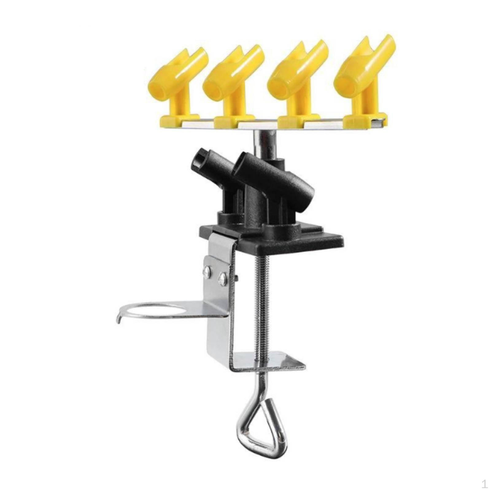 6Slot Paint Tool Airbrushes Holder MultiFunctional Desk Clamp Rack Rotatable for Model