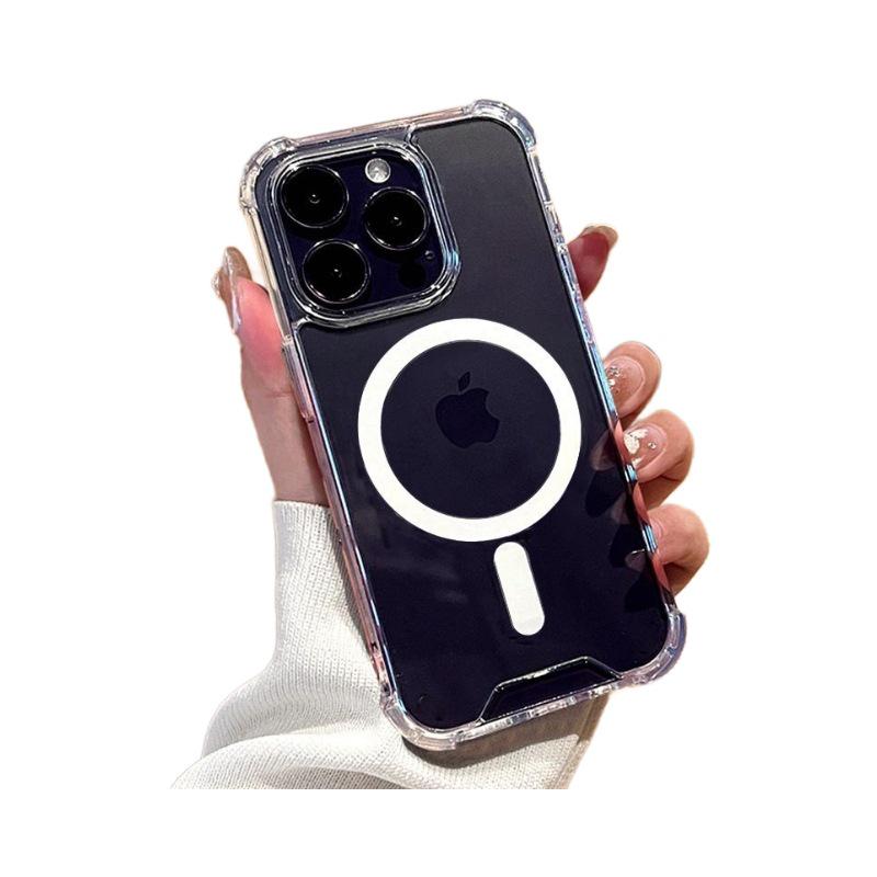 Apple 17ProMax Magnetic Clear Case: iPhone Air Four-Corner Airbag Drop-Proof Acrylic