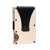 Porta carte di credito sottile con clip per blocco RFID da uomo in fibra di carbonio in metallo