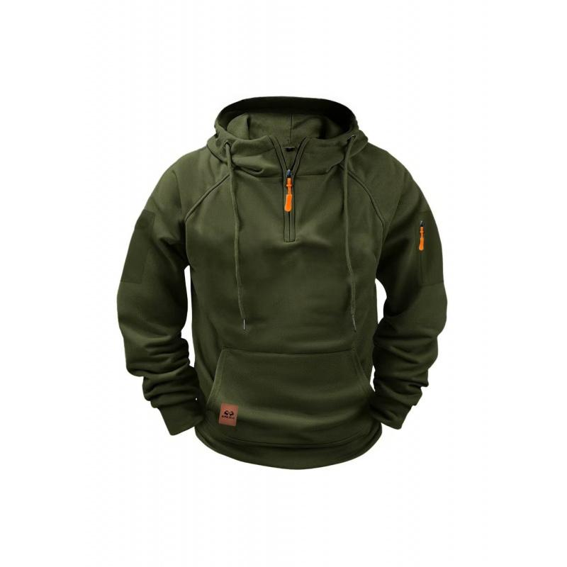 

New Spring And Autumn Men S Hoodie With Zipper And Multiple Pockets, Pullover Sweatshirt For Sports And Casual Wear 3XL зелений