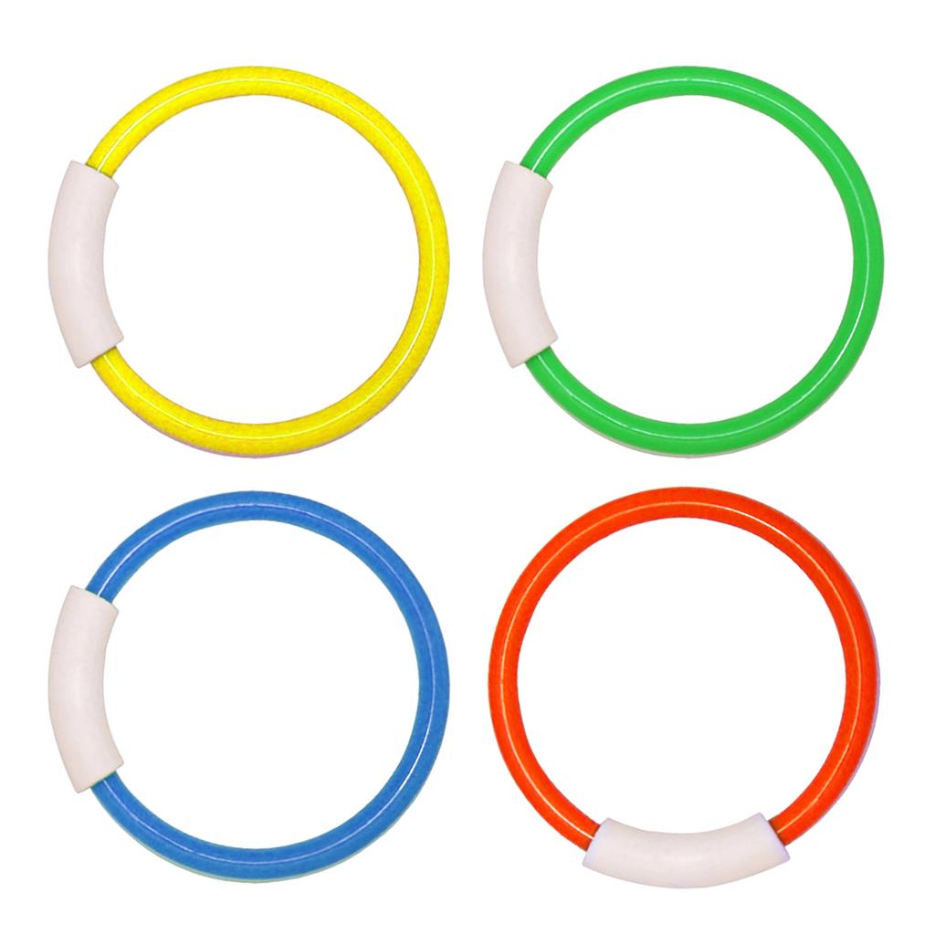 4pcs Underwater Pool Diving Toy Set For Kids Adult Colorful Dive Rings Toy For Swimming Training Fun Water Activity
