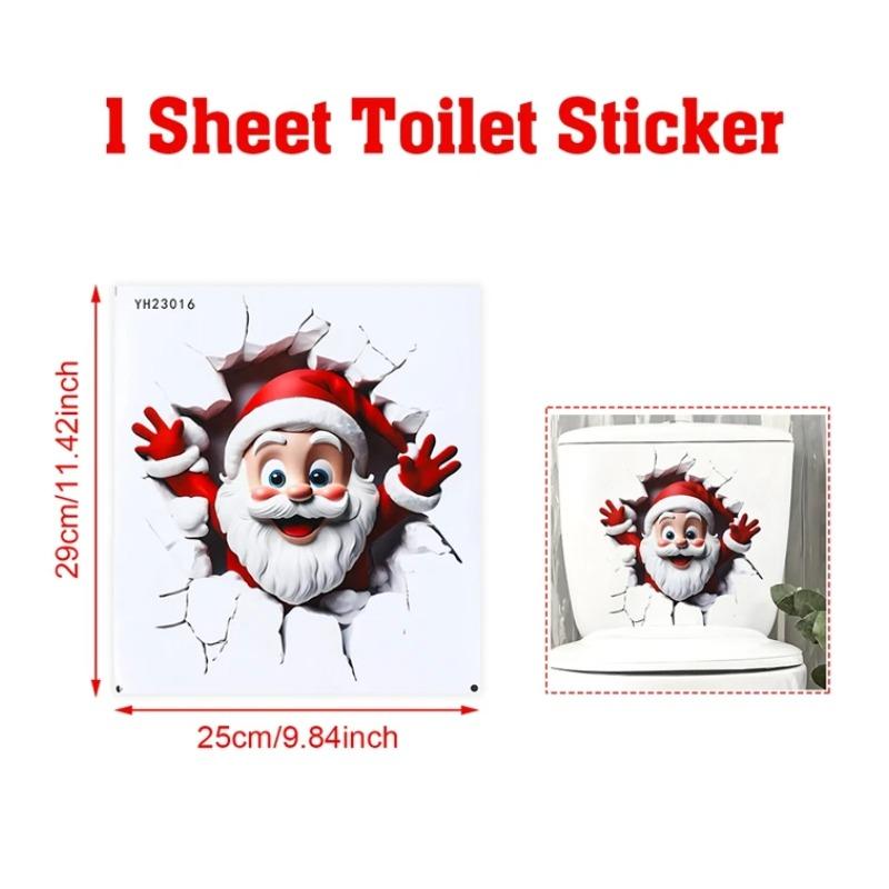 Christmas Toilet Sticker Merry Christmas Decoration for Home 2025 Pendant Xmas Sticker Ornament  New Year Gift 2026