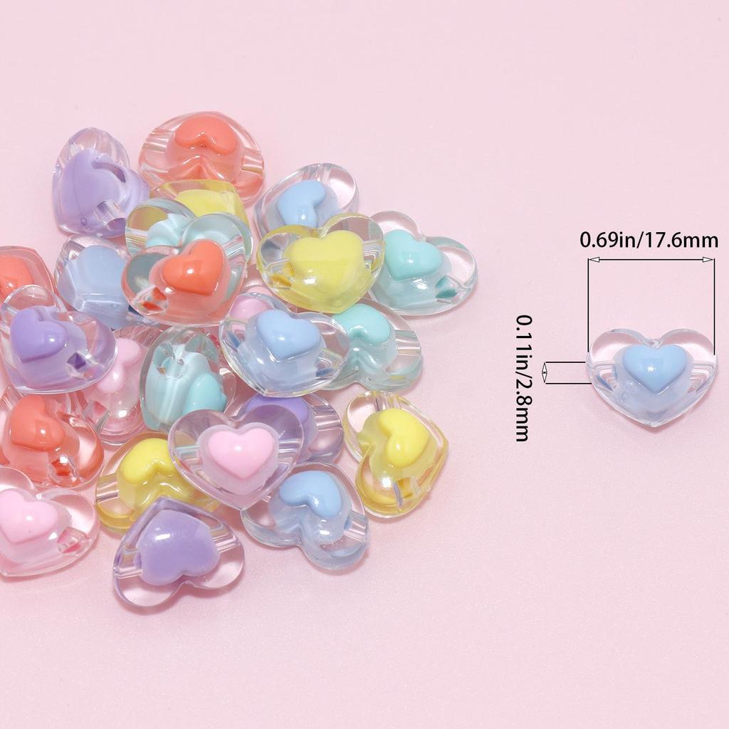 Acrylic Candy Color Flower Heart Rabbit Beads for DIY Children's Educational Ornaments and Mother's Day Crafts