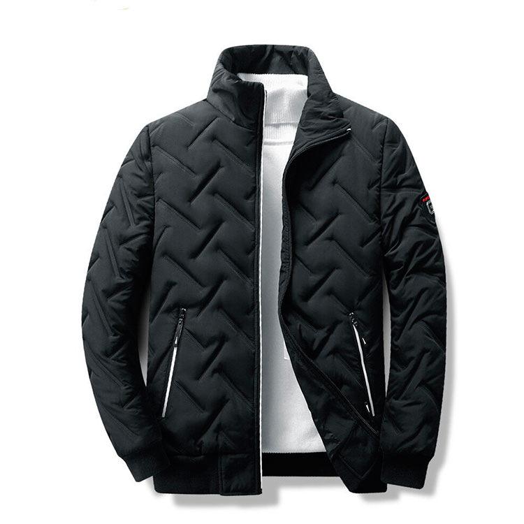 

Parka Men s Coat Autumn and Winter New Men s Cotton Coat Korean Style Trendy Short Section Stand Collar Light Cotton Coat XXL чёрный