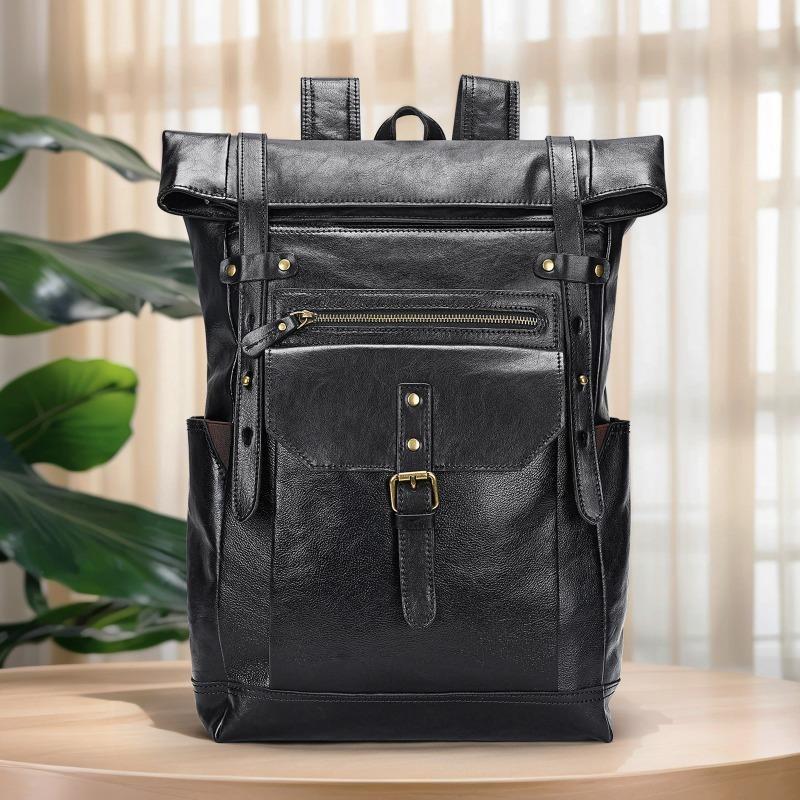 Mad Horse Leder Rucksack Echter Leder Rucksack für Herren Große Kapazität Computertasche Rindsleder Reise Rucksack