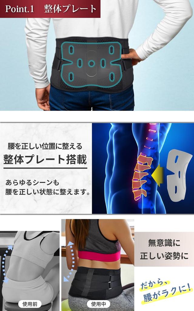 FITNER Lumbar Support by Chiropractors and Physical and Plus Size Dr. Belt/Corset [Recommended Therapists] Men's Women's (S)