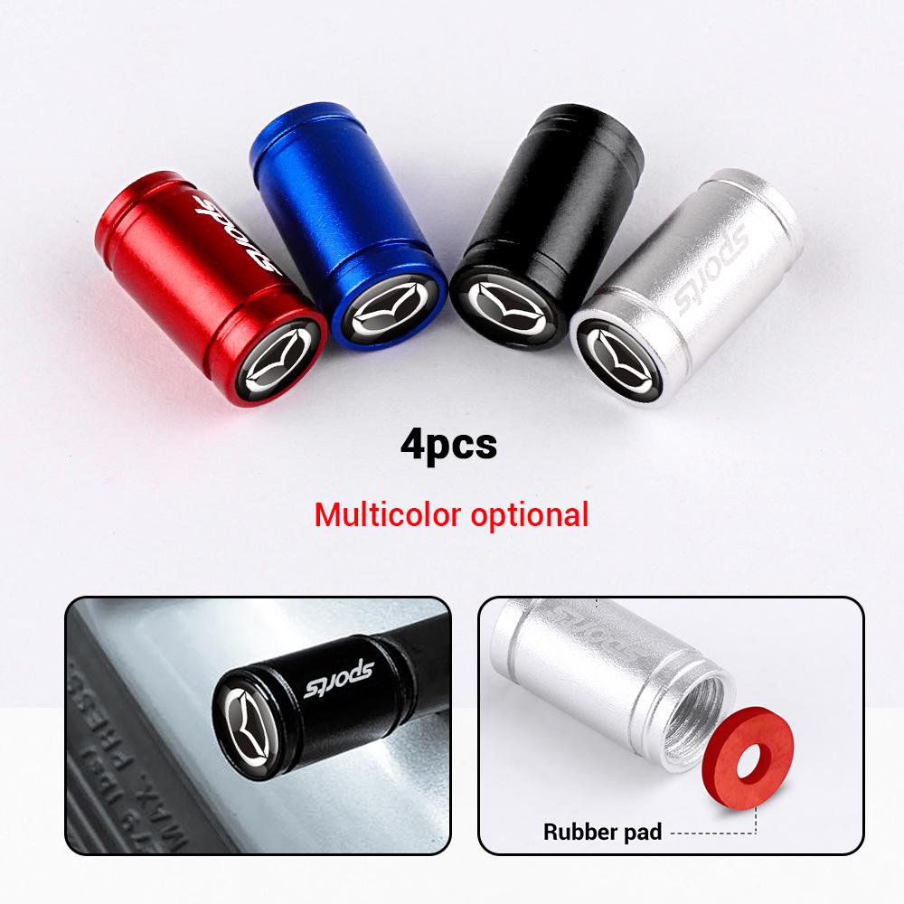 4pcs Metal Dustproof Car Tire Valve Caps Tyre Decoration Accessories For Mazda 2 3 5 6 Axela Atenza Speed 6 CX-3 CX-4 CX 5 CX-7 tnjbq20