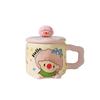 Creative Ins Style Clown Ceramic Cup with Lid Home Office Couple Water Cup High Precision Soft Gift Mug