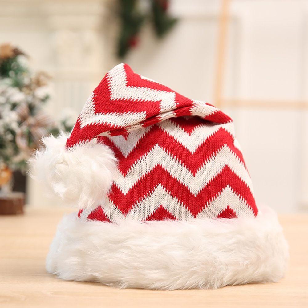 Cute Korean Plush Plaid Kids Adult Snowflake Children Hat Warm Cap Christmas Hat Santa Claus Hat