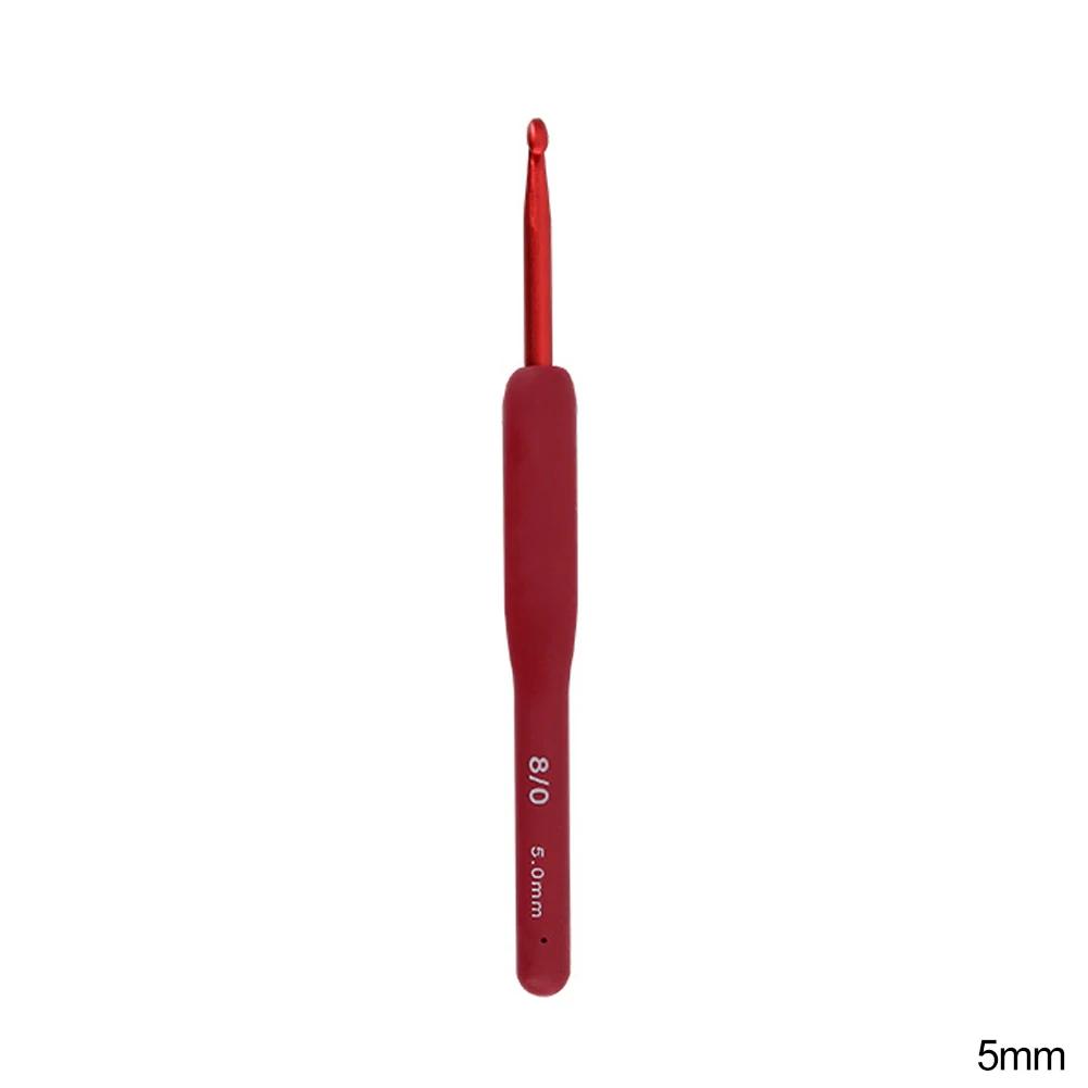 Simple Rubber Crochet Hooks Set Needle Handle Frosted Aluminum Handmade DIY Hook Head Crochet Sweater Weaving