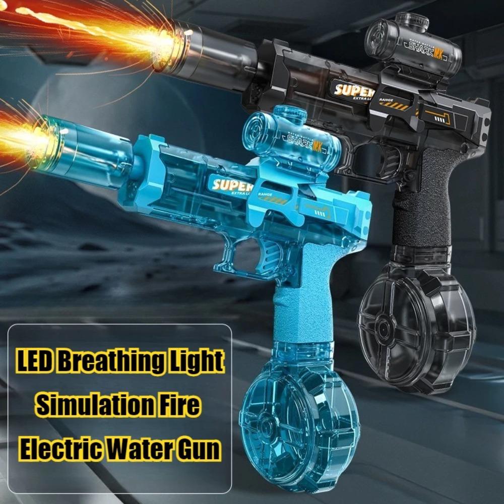 Led Breathe Fire Children Electric Water Gun Toys Automatic Lights Emitting Water Pistol Summer Outdoor Beach Pool Toy for Kids