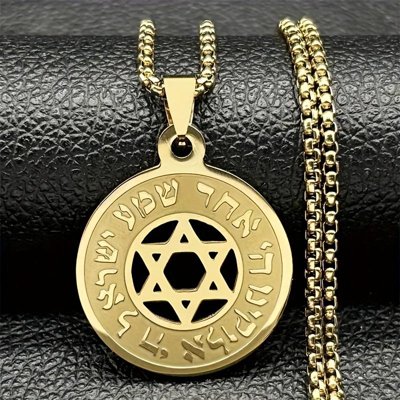 Fashionable Hebrew Star of David Pendant Necklace 60CM