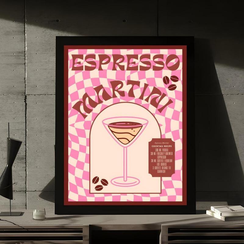 Bunte Cocktailgetränke Gute Poster Kraftpapier Drucke Vintage Wohnzimmer Café Bar Kunst Wanddekor Ästhetisches Gemälde Bild