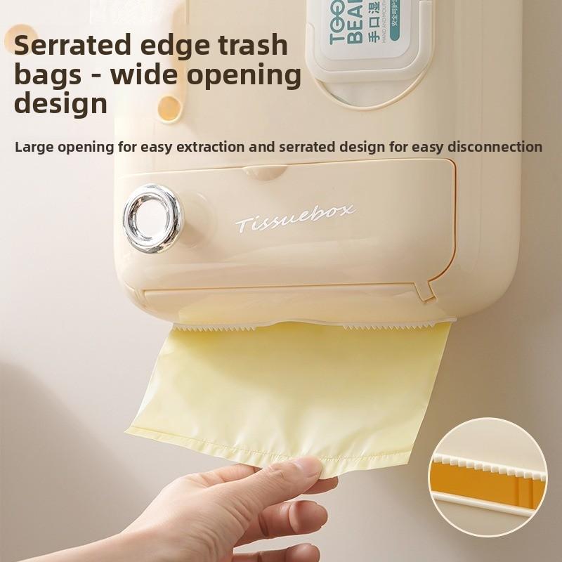 1pcs Three-in-one Wall-mounted Tissue Storage Box Creative Multi-purpose Storage Box Home Decoration