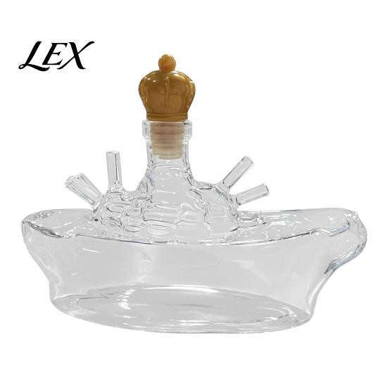 Unique Whiskey Decanter Funny French Bulldog Decanter, 350ml Hand Blown Glass Liquor Bottle, Hand-blown Wine Bottle Novelty Dog Shape Dispenser 350ml B