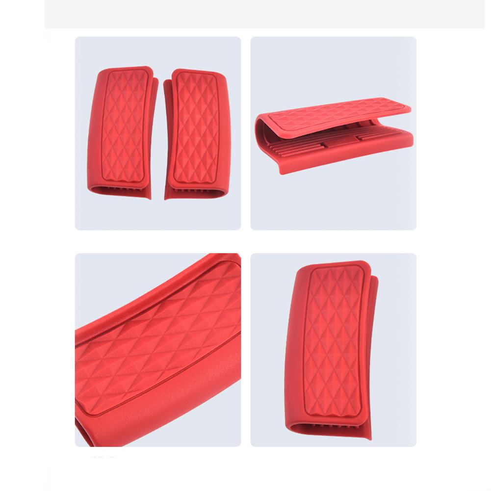 4pcs Silicone Pot Assist Handle  Covers High Heat Resistance Anti-slip Anti-scalding Washable Reusable Pot Holder Sleeves
