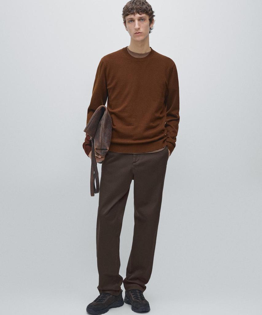 Masimodutti Wool Cotton Round Neck Knit Sweater
