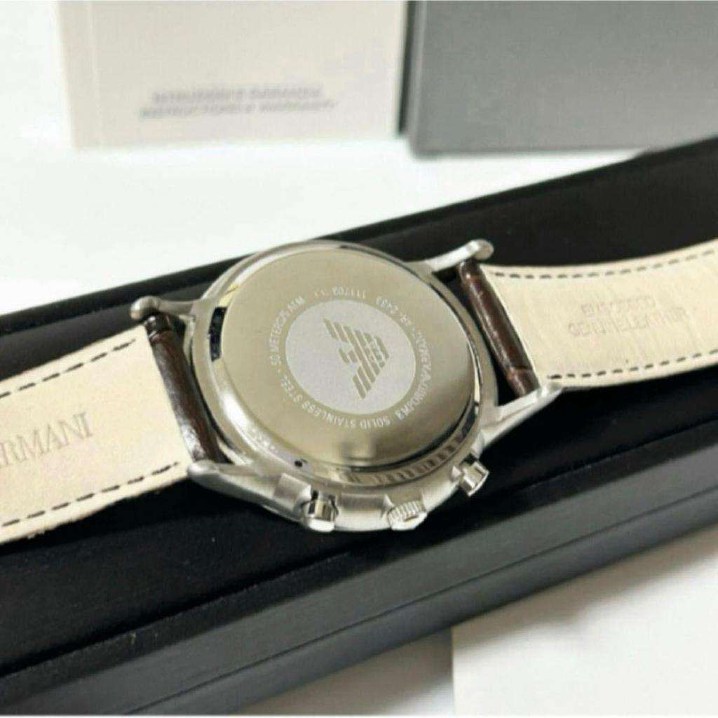 Used EMPORIO ARMANI Armani men's watch AR-2433 QZ chronograph operation confirmed