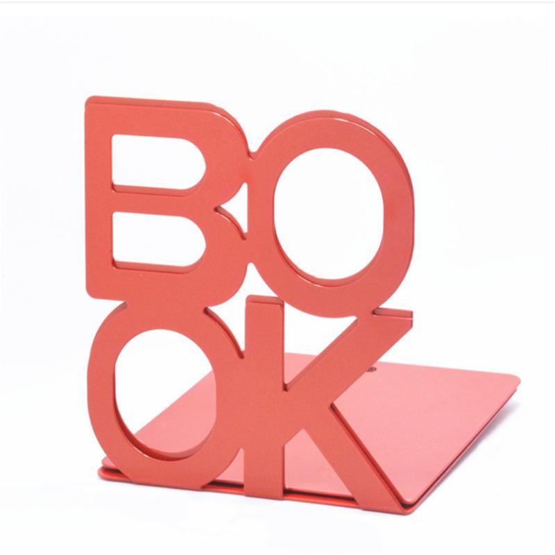 2pcs Bookend Book Stand Support Sample Bookend Iron Desktop Art Non Slip Rack Shelf Holder School Stationery Office Accessories