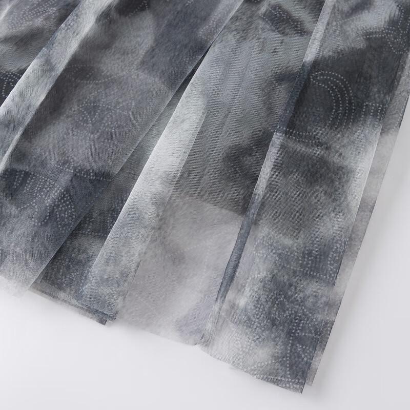 broadcast Vintage Print Mesh Midi Skirt