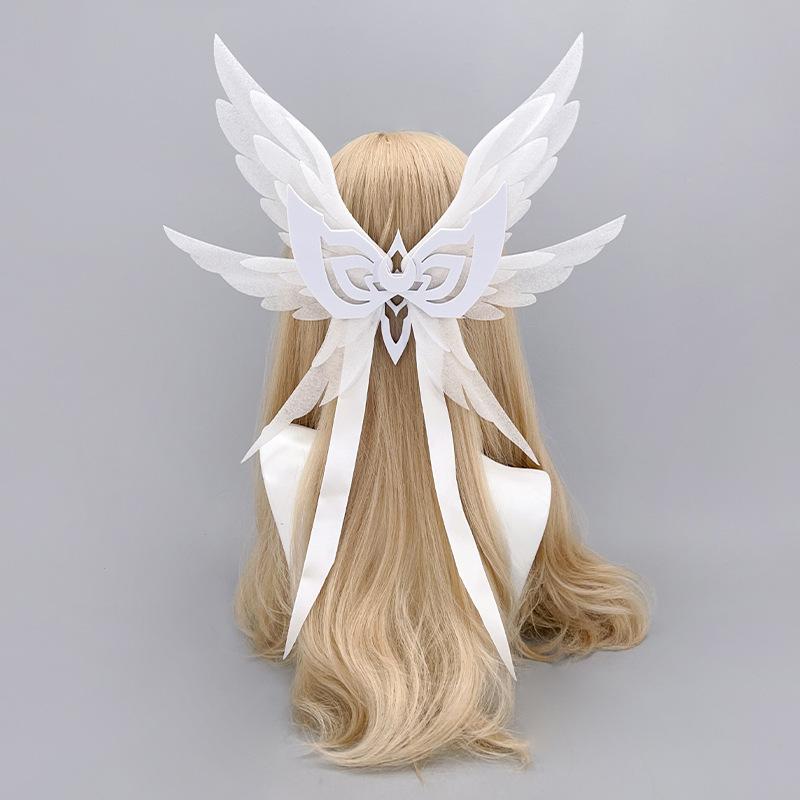 

Girl Columbia ear feather cos props two-dimensional lo girl hair accessories original god girl angel ear feather headdress