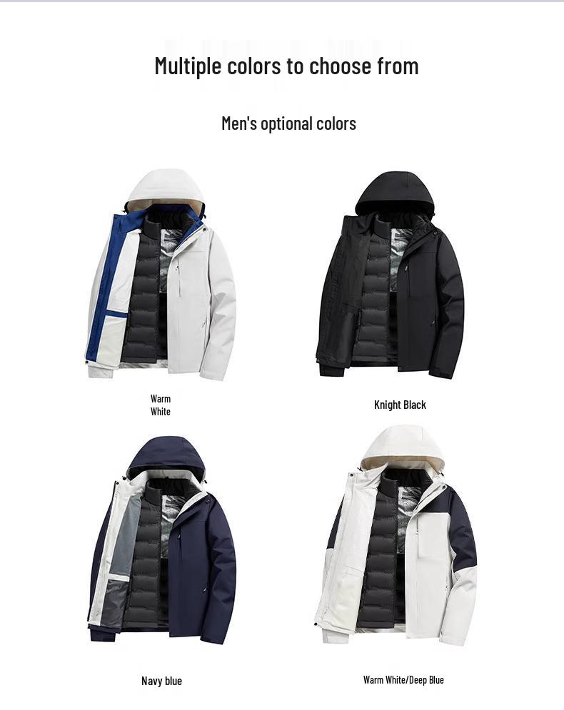 Women's 2024 Three-in-One Winter Hiking Windbreaker: Thickened, Warm, and Windproof Outdoor Jacket