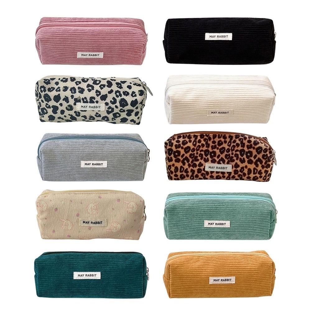 Cord Samt Federmäppchen Multifunktionales Make-up-Etui Retro Schreibwarenetui Schulbürobedarf