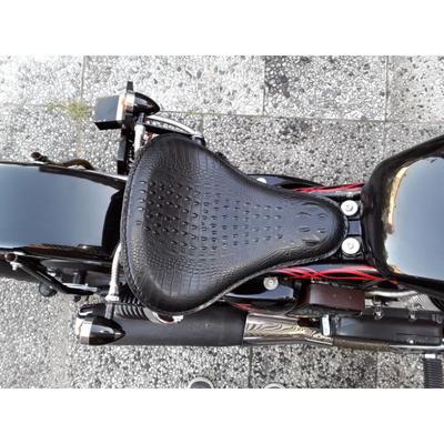 Motorcycle Leather Solo Passenger Seat Cover Cowl Pad For Sportster Bobber Chopper Custom Brown
