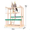 Wooden Bird Playground Playing Gym Birds Chewing Toy, Parakeet Playpen Ladder for Lovebirds