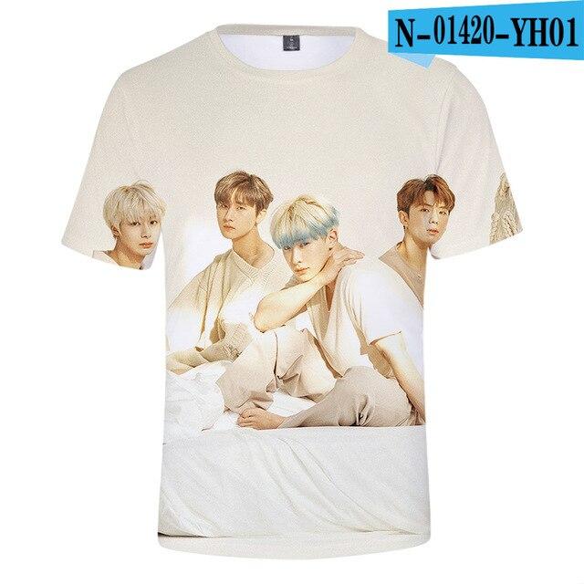 Kpop Monsta X 3d Printed T Shirt Women Men Harajuku T -Shirt K -Pop Team Member Tshirt Short Sleeve T Shirts Streetwear Clothes 